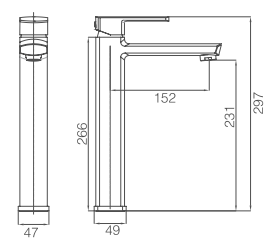 Tall Basin Mixer 16F-301 Matt Black