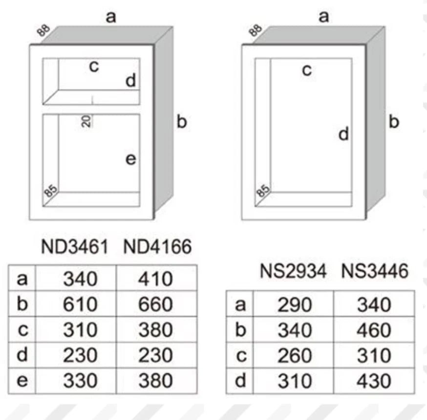 SHOWER NICHE DOUBLE TIER 340X610MM