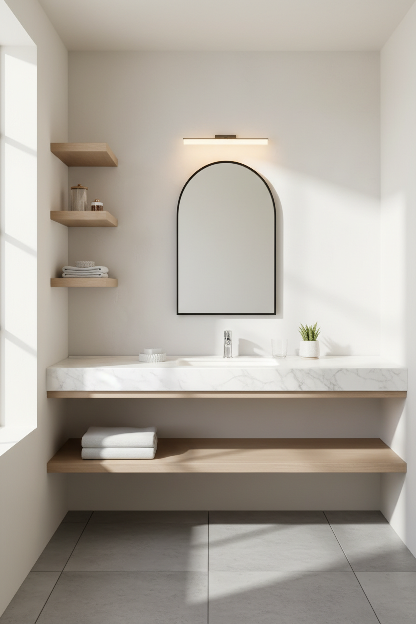 SERA Black Framed Arch Mirror With Black Aluminum Frame 5090