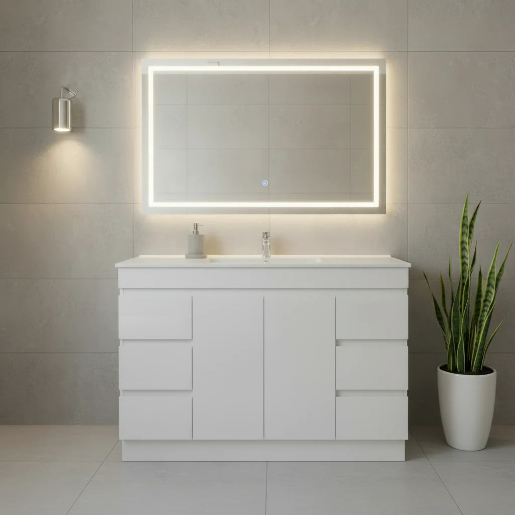 PLYWOOD MEDDY WHITE FLOORSTANDING VANITY WITH CERAMIC TOP
