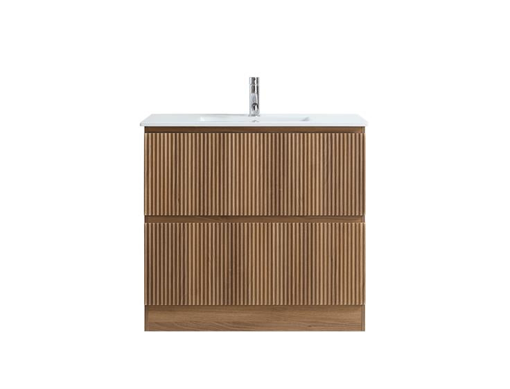 ANNIE LIGHT OAK RIBBED FREESTANDING PLYWOOD VANITY