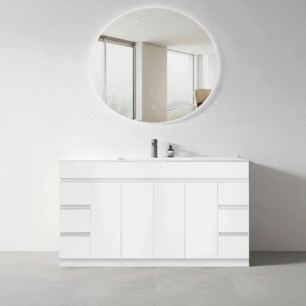 PLYWOOD MEDDY WHITE FLOORSTANDING VANITY WITH CERAMIC TOP