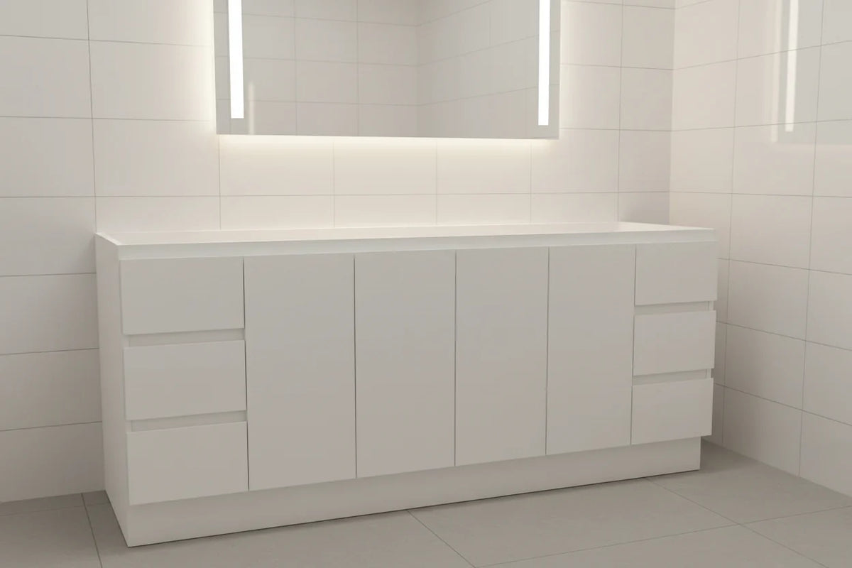 PLYWOOD MEDDY WHITE FLOORSTANDING VANITY WITH CERAMIC TOP