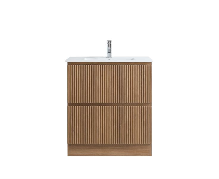 ANNIE LIGHT OAK RIBBED FREESTANDING PLYWOOD VANITY