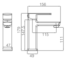 Basin Mixer 16F-101 Matt Black