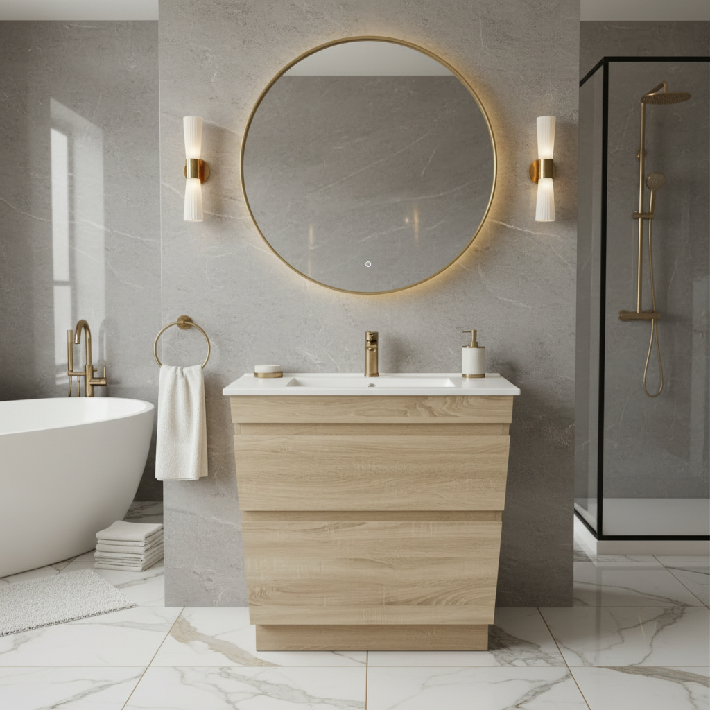 PARI LIGHT OAK FREESTANDING PLYWOOD VANITY