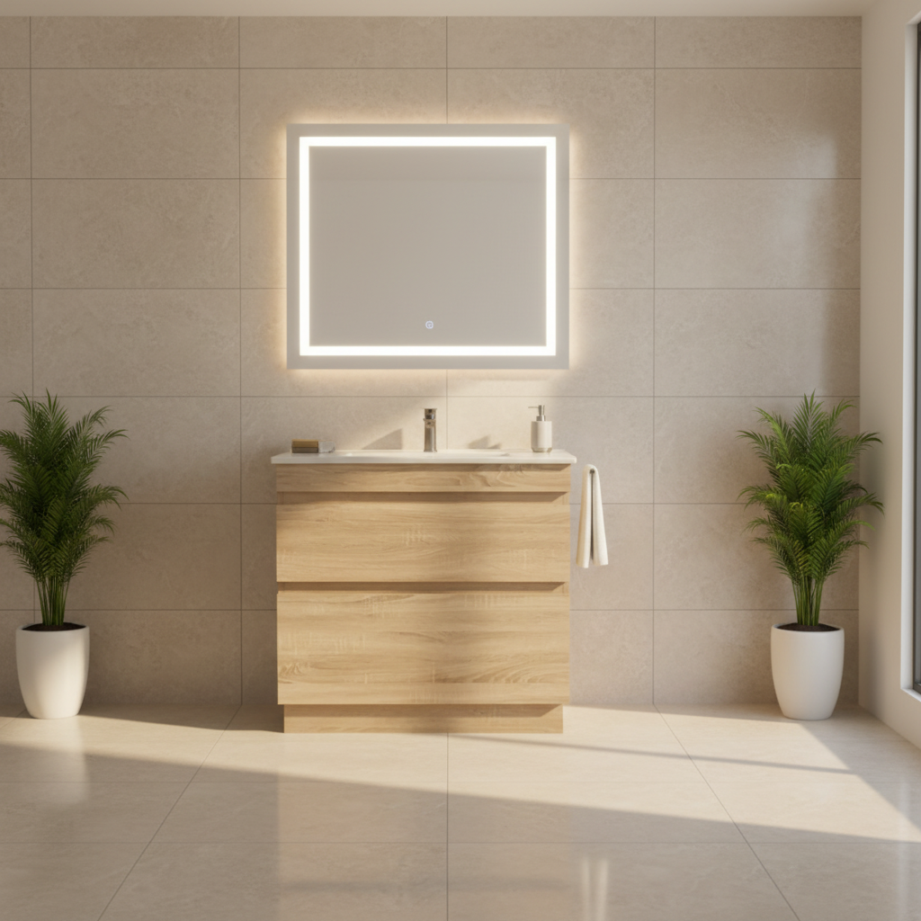 PARI LIGHT OAK FREESTANDING PLYWOOD VANITY
