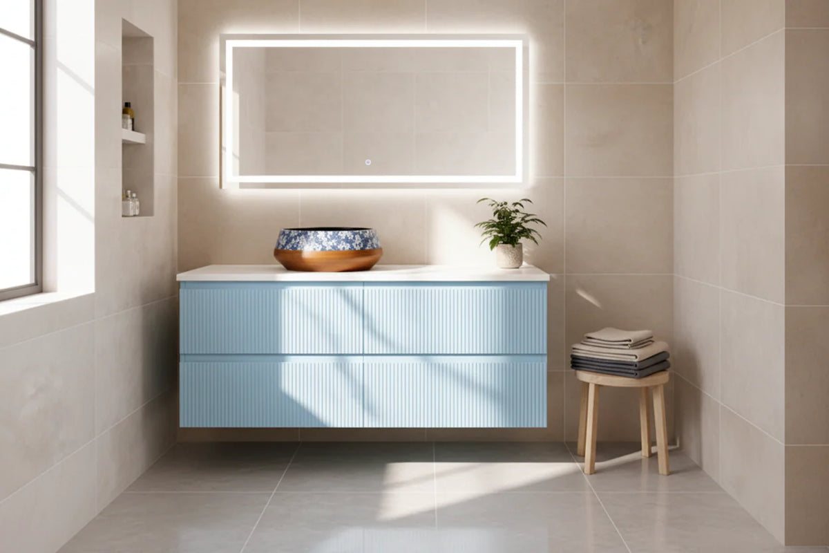 ANNIE OCEAN RIBBED WALLHUNG PLYWOOD VANITY