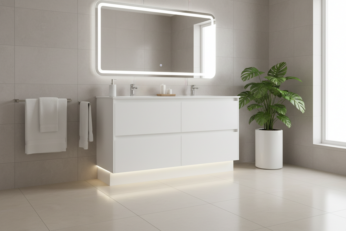 ANNIE WHITE GLOSS FREESTANDING PLYWOOD VANITY