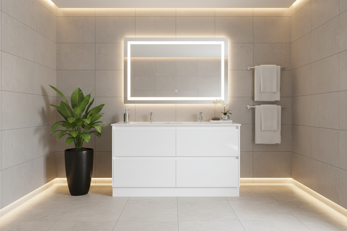 ANNIE WHITE GLOSS FREESTANDING PLYWOOD VANITY
