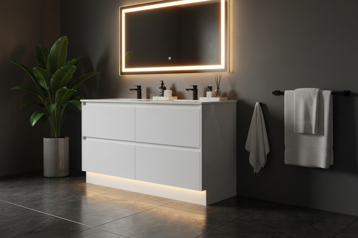ANNIE WHITE GLOSS FREESTANDING PLYWOOD VANITY