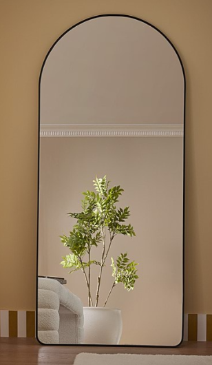 SERA Black Framed Arched Floor Mirror 1800mm high