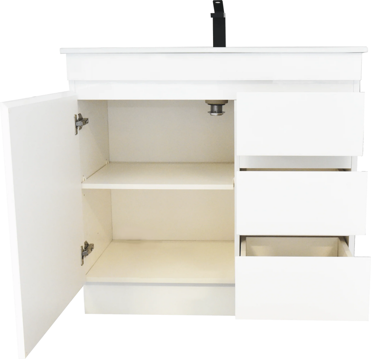 PLYWOOD MEDDY WHITE FLOORSTANDING VANITY WITH CERAMIC TOP