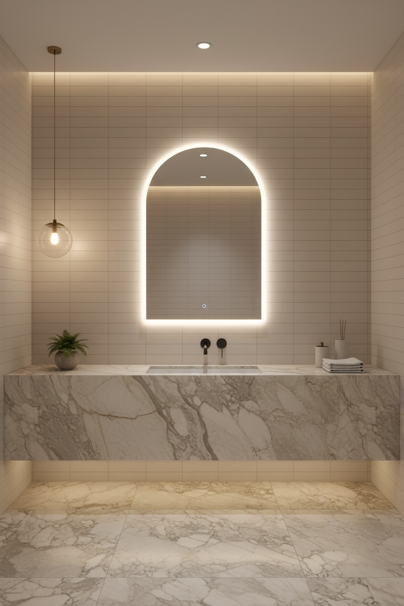 ARCH BACKLIT LEAD MIRROR