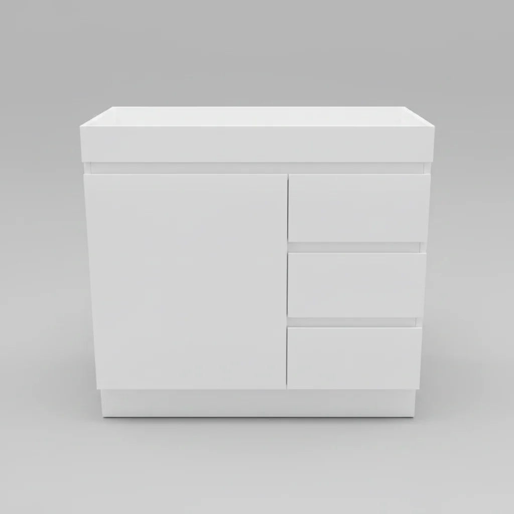 PLYWOOD MEDDY WHITE FLOORSTANDING VANITY WITH CERAMIC TOP