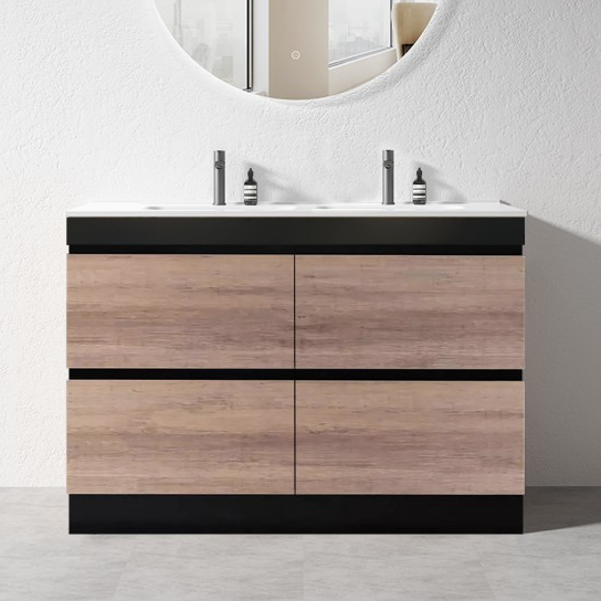 PARI DOUBLE SHADE BLK-LO FREESTANDING PLYWOOD VANITY