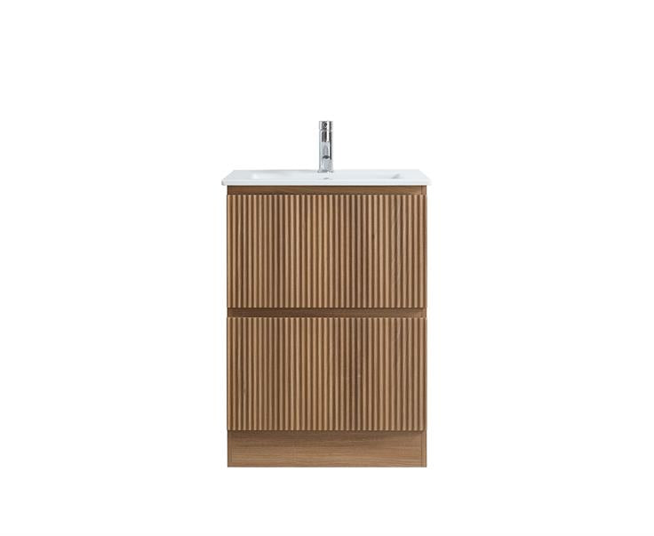 ANNIE LIGHT OAK RIBBED FREESTANDING PLYWOOD VANITY