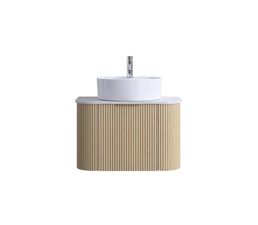 CURVE LIGHT OAK WALL HUNG VANITY