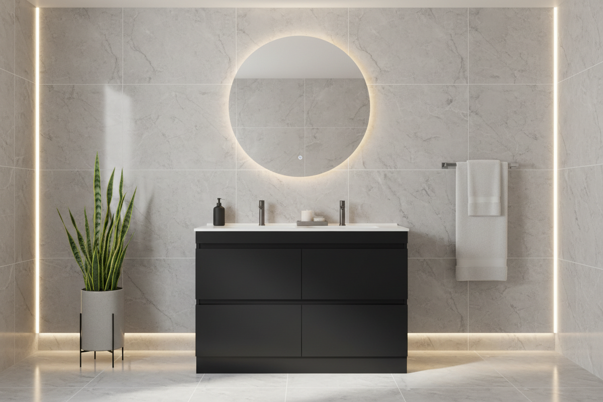 PARI DARK OAK FREESTANDING PLYWOOD VANITY