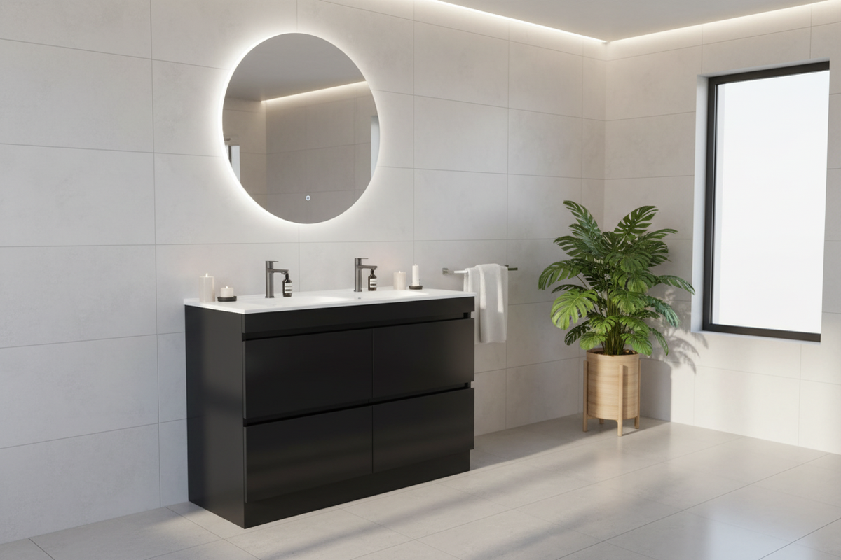 PARI DARK OAK FREESTANDING PLYWOOD VANITY