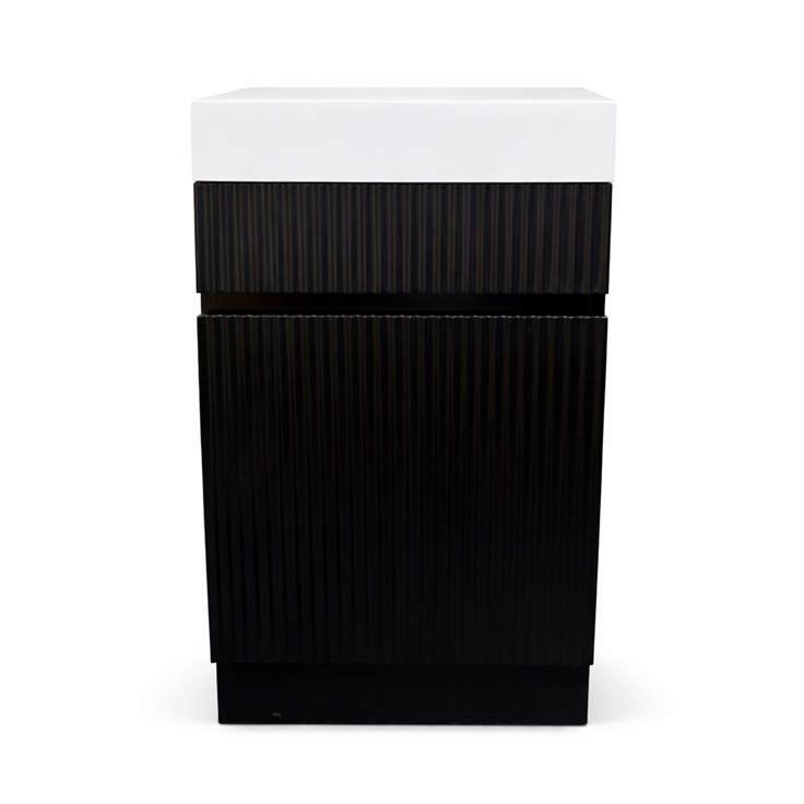 ANNIE MATT BLACK RIBBED FREESTANDING PLYWOOD VANITY