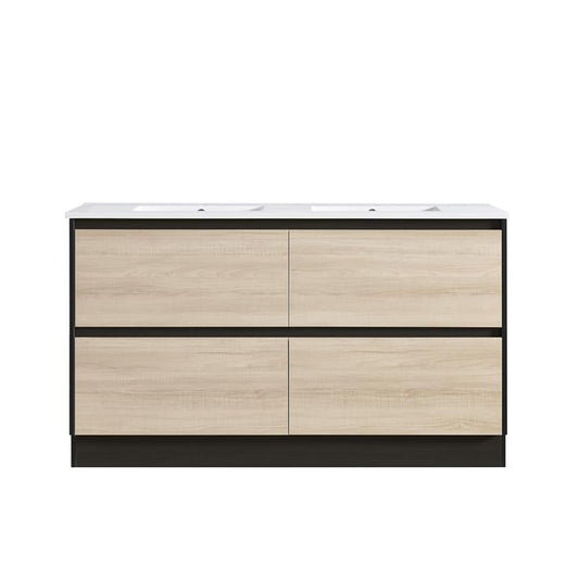 JULIE DARK OAK +WHITE OAK  DRAWERS  1500D FS VANITY