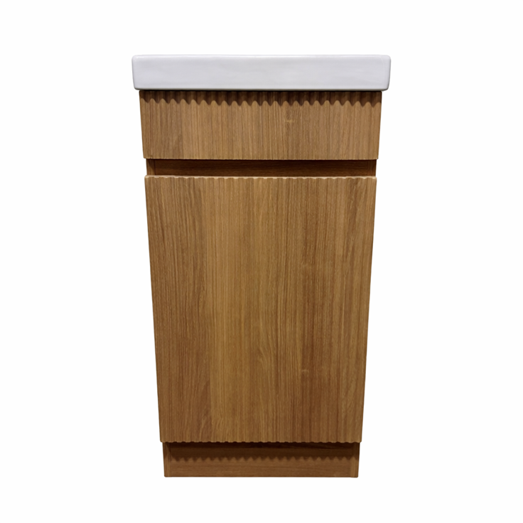 ANNIE LIGHT OAK RIBBED FREESTANDING PLYWOOD VANITY