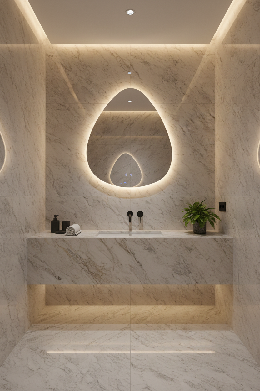 BIANCA- RCD 900x700mm Special LED Wall Mirror Touch Switch 3 Colours Lighting
